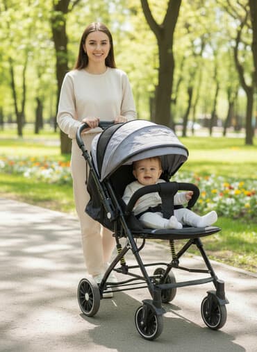 Коляска, цвет - Черный, Б/у at lalafo.kg Коляска, цвет - Черный, Б/у