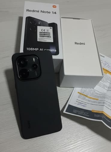 телефон редми: Redmi, Redmi Note 14, Новый, 256 ГБ, цвет - Черный, 2 SIM — 1