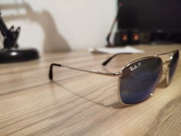 фотохромные очки: Солнцезащитные очки очки, Ray-Ban, Унисекс, Прямоугольные, Линзы поляризованные, Б/у — 2