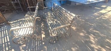 скамейка фото: Скамейка Металл, Со спинкой, Без крыши — 6