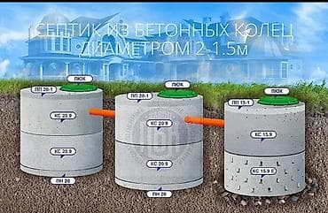 охрана с проживанием: Септик из бетонных колец под ключ - Система очистки сточных вод для — 1
