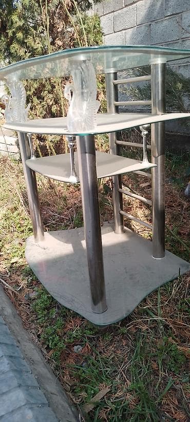 стол для кофе: Тумба и подставка для телевизора, Напольная, Стекло, цвет - Серый — 2