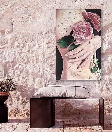 Часы для дома: Девушка с розами. Оригинальная современная картина в интерьер — 6