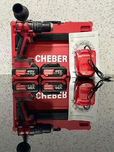 Аккумуляторная ударная дрель‑шуруповерт Cheber 48V Комплектация: -