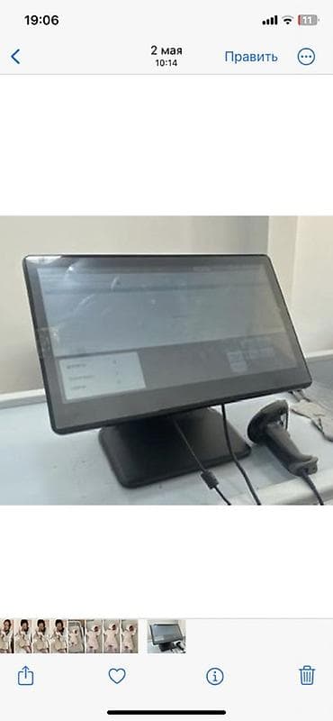 POS-терминал с сенсорным экраном и сканером штрих‑кодов, состояние