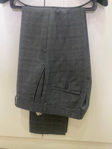 second hend: Мужской классический костюм-тройка в серо-графитовом оттенке клеткой — 5