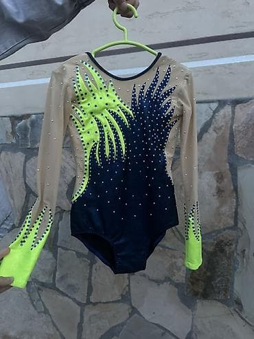 аренда кийим: ПРОКАТ: Купальник для гимнастики 💎 Цвет: Сине-зеленый, очень ярко — 1