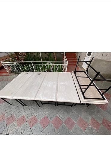 Сантехника: Бүктөмө кошумча коюлган үстөл, Жаңы, Башка материал, түсү - Саргыч боз — 1