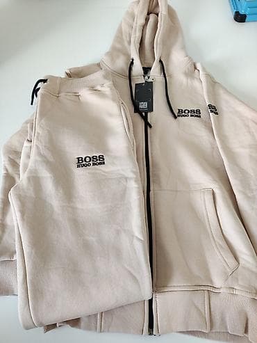 Личные вещи: Спортивный костюм BOSS Hugo Boss, бежевый - Комплект: худи на молнии — 1