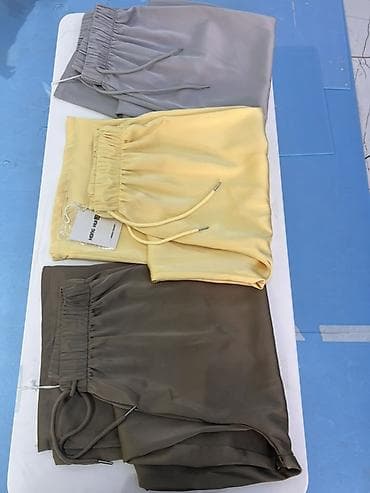 lining flex: Свободные женские брюки с атласным блеском - Модель: прямые брюки на — 2
