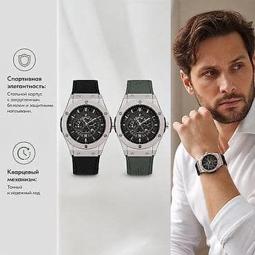 helio strap: Мужские наручные часы с хронографом Hublot - Универсальный дизайн — 4