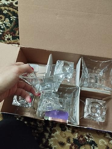 для мороженного: Ваза хрустальная 300 сом Салатница 700 сом. целая вся креманки для — 5