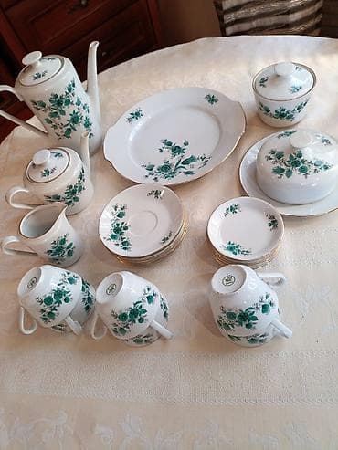 готовить: Фарфоровый кофейно-чайный сервиз KAHLA (ГДР), белый фарфор с — 4