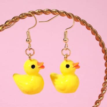 украшение шампанского для свадьбы: Серьги Подвески «Жёлтые уточки» – игривый акцент в вашем стиле! 🦆 — 2