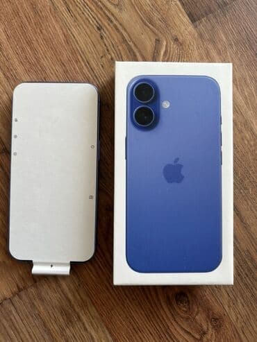 навушник айфон: IPhone 16, Новый, 128 ГБ, Синий, Защитное стекло, Чехол, Кабель, 100 % — 2