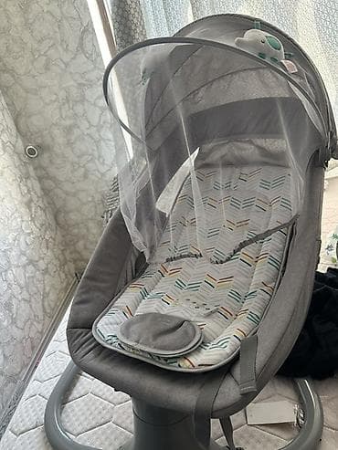 Детский шезлонг, Б/у, Электронная, Другой материал, цвет - Серый