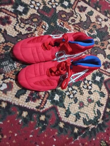 Мужская обувь: Кроссовки для единоборств (борцовки) - Цвет: ярко‑красный с белыми и — 1