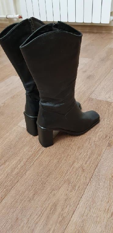 женские зимние сапоги из натуральной кожи и меха: Продаю б/у кожаные демисезонные сапожки женские (италия). В отличном — 1