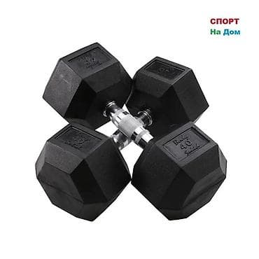 Пара гантелей шестигранной формы - Тип: разборные гантели с литым at lalafo.kg Пара гантелей шестигранной формы - Тип: разборные гантели с литым