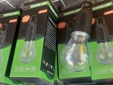 уличные прожекторы: Лампочки светильники. Пластик. Заряжающиеся. Три режима. Яркий — 1