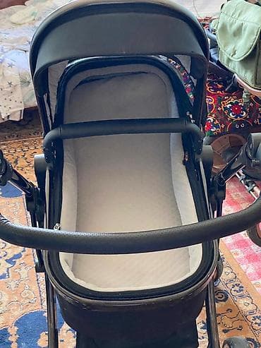 Коляски: Коляска, Другой бренд, цвет - Черный, Б/у — 1