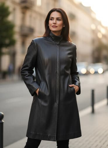 Новый кожанный сюртюк чистая, мягкая кожа производство Турция длина до