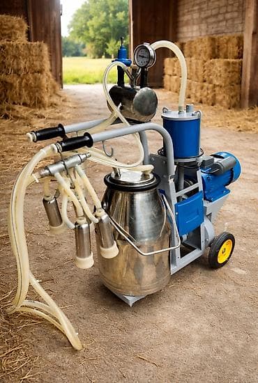 приём молока: Передвижной доильный аппарат для коров/коз. - Конструкция на тележке — 1