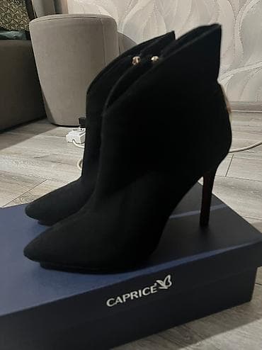 ботильоны черные: Ботинки, 39, Б/у, цвет - Черный, Самовывоз — 1