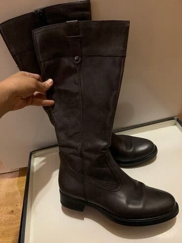 женские зимние сапоги из натуральной кожи и меха: Сапоги, 36, Tamaris, Б/у, Бесплатная доставка — 1