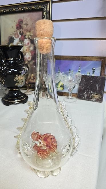 отук улака: Штоф 1960г. Времен СССР, "Петушок", гутное стекло, без сколов и — 1