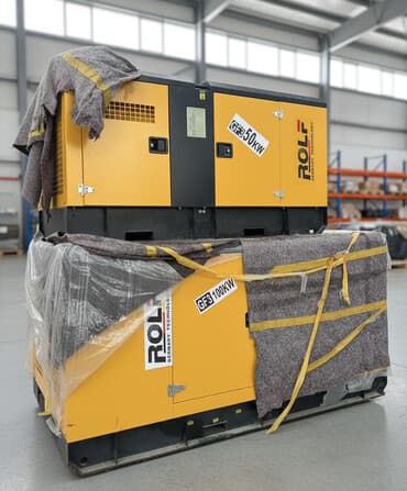 Генератор ROLF GFS желто-черного цвета. Выполнен в прямоугольном