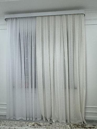 Комплект штор, С тюлем в комплекте, Готовое изделие, Для спальни