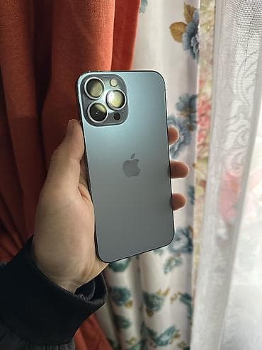 телефон е39: IPhone 13 Pro Max, Колдонулган, 256 ГБ, Sierra Blue, Коргоочу айнек, Каптама, Кабель, 77 % — 3