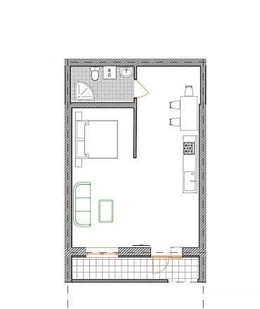 студийные дома: 1 комната, 57 м², Элитка, 1 этаж, ПСО (под самоотделку) — 2