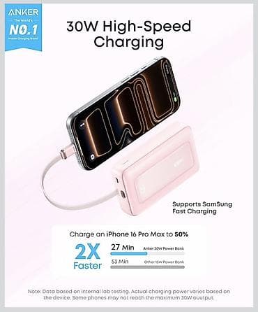 портативная станция: Внешний аккумулятор Anker Zolo Power Bank A1688 (10 000 мА·ч, 30 Вт — 4
