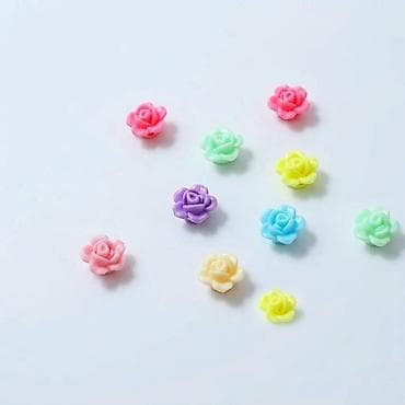 мед алимин: Бусины (акрил) форма розочки с прямым отверстием диаметром 1 мм — 2