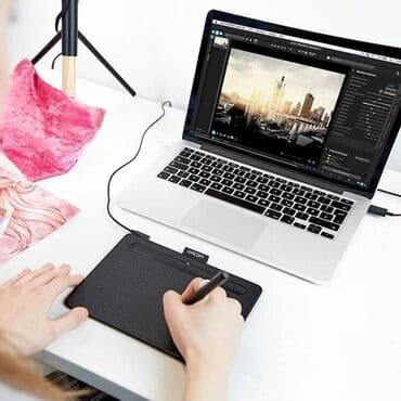 сколько стоит планшет для рисования на компьютере: Wacom, Жаңы, Өлчөмү A4, Bluetooth, Кабель, Менен шайкеш Терезелер — 1