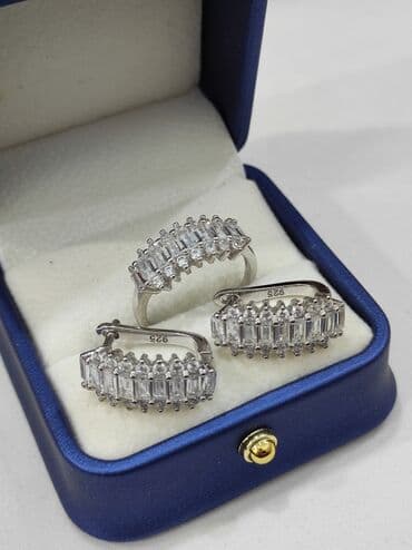 свадебное платье для высокой невесты: Набор украшений, Проба 925, Женские, Новый — 6