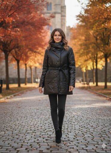 распродажа женских курток больших размеров: Пуховик, Короткая модель, Стеганый, M — 3