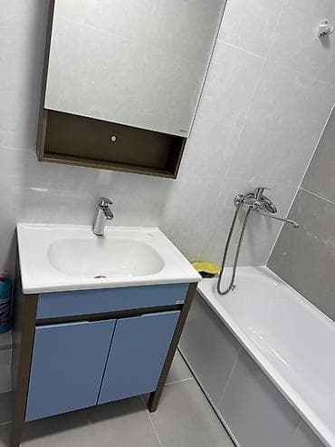 Тумбалар: Ванна үчүн тумба, Раковина менен, түсү - Көгүлтүр — 1