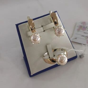 эксклюзивные свадебные пригласительные: Набор украшений, Проба 925, Женские, Новый — 2