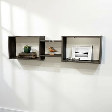 хлебный стеллаж: Полка навесная P002 (Дуб серо-коричневый) Настенная полка — 1