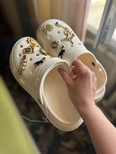 crocs: Сабо, 38, 38.5, 39, Crocs, Новый, цвет - Белый, Самовывоз, Платная доставка — 4