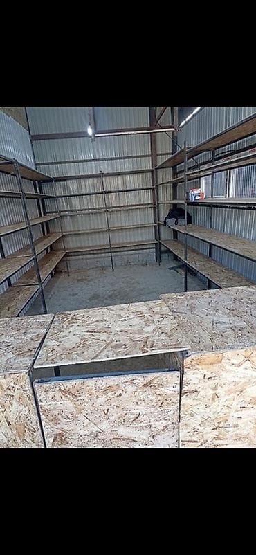 напольная полка: Металлические стеллажи и и прилавок из ОСБ для склада/магазина полка — 1