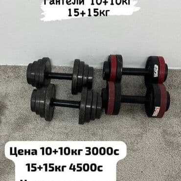 Разборные гантели с металлическими дисками. Доступны варианты с общим