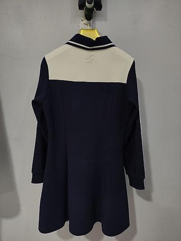 Платье-толстовка CHARM - Цвет: темно-синий с контрастными белыми — 2