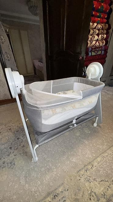 металлические машины: Люлька, Б/у, Колыбель, ДСП, цвет - Серый, Самовывоз — 2