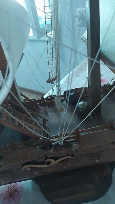 стант проект: Деревянная модель парусного корабля ручной работы. - Материал: дерево — 3