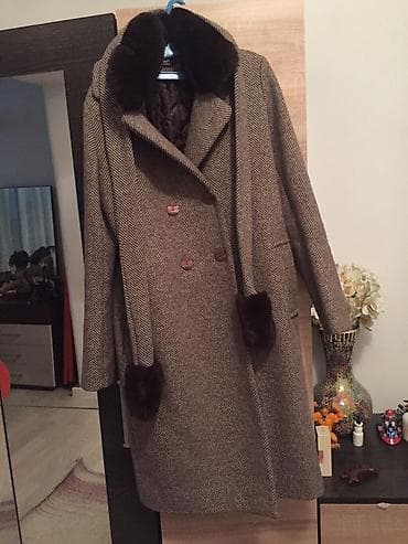 фасоны дубленок: Пальто, Классика, Осень-весна, По колено, Двубортная модель, L — 3