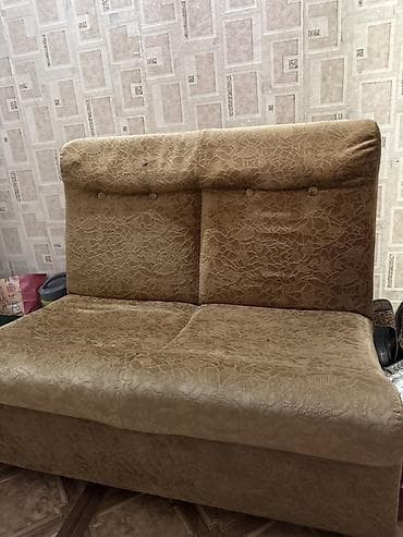 диван раскладной со съемным чехлом: Прямой диван, Б/у — 1